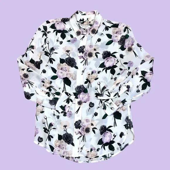 Equipment Liana Floral Print 100% Silk Blouse XS